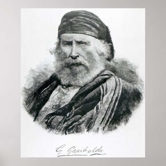 Portret van Giuseppe Garibaldi Poster (Voorkant)