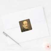 Portret van Giuseppe Mazzini Vierkante Sticker (Envelop)