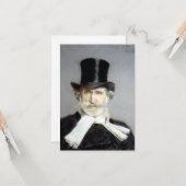 Portret van Giuseppe Verdi, Italiaans operacomponi Kaart (Voorkant / Achterkant in situ)
