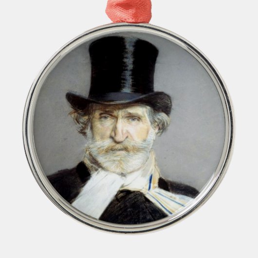 Portret van Giuseppe Verdi, Italiaanse operacompon Metalen Ornament (Voorkant)
