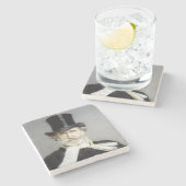 Portret van Giuseppe Verdi, Italiaanse operacompon Stenen Onderzetter (Zijkant)