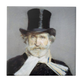 Portret van Giuseppe Verdi, Italiaanse operacompon Tegeltje