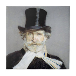Portret van Giuseppe Verdi, Italiaanse operacompon Tegeltje
