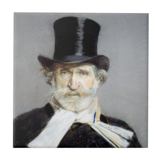 Portret van Giuseppe Verdi, Italiaanse operacompon Tegeltje (Voorkant)