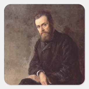 Portret van Gleb I. Uspensky 1884 Vierkante Sticker