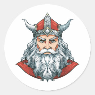 Portret van God Odin Ronde Sticker