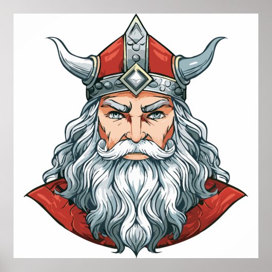 Portret van God Odin Trucker Hoed Poster (Voorkant)