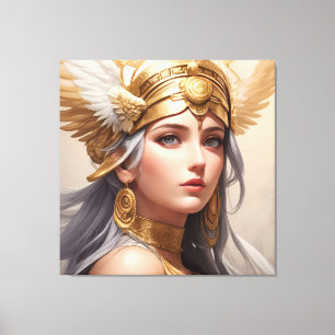 Portret van Godin Athena Canvas Afdruk