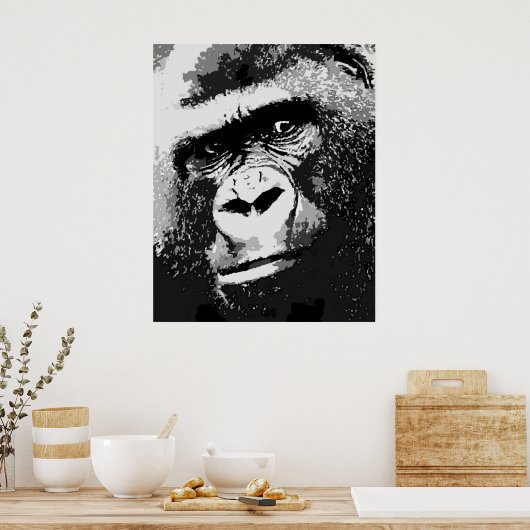 Portret van Gorilla Poster Print (Keuken)