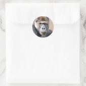 Portret van Gorilla Ronde Sticker (Tas)