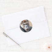 Portret van Gorilla Ronde Sticker (Envelop)