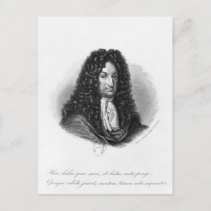 Portret van Gottfried Wilhelm Baron de Leibniz Briefkaart