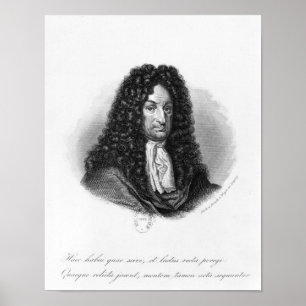 Portret van Gottfried Wilhelm Baron de Leibniz Poster