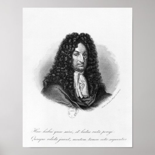 Portret van Gottfried Wilhelm Baron de Leibniz Poster (Voorkant)
