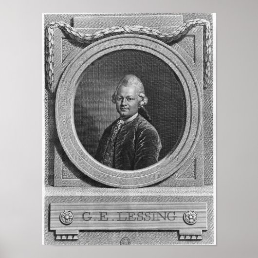 Portret van Gotthold Ephraim Lessing Poster (Voorkant)