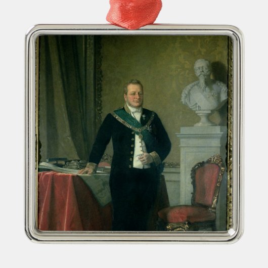 Portret van graaf Camillo Berso van Cavour Metalen Ornament (Voorkant)