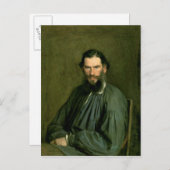 Portret van graaf Lev Nikolaevich Tolstoy 1873 Briefkaart (Voorkant / Achterkant)