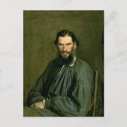 Portret van graaf Lev Nikolaevich Tolstoy 1873 Briefkaart (Voorkant)