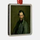 Portret van graaf Lev Nikolaevich Tolstoy 1873 Metalen Ornament (Rechts)
