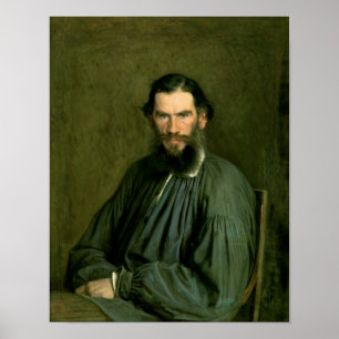 Portret van graaf Lev Nikolaevich Tolstoy 1873 Poster