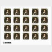 Portret van Graaf Roger Bussy de Rabutin Vierkante Sticker (Vel)