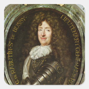 Portret van Graaf Roger Bussy de Rabutin Vierkante Sticker