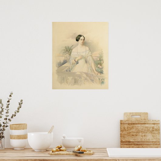 Portret van Grand Duchess Olga Nikolaevna, 1846 Poster (Keuken)