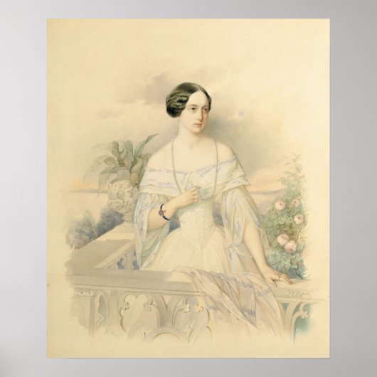 Portret van Grand Duchess Olga Nikolaevna, 1846 Poster (Voorkant)