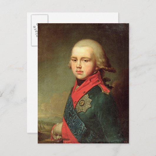 Portret van Groothertog Konstantin Pavlovitsj Briefkaart (Voorkant / Achterkant)