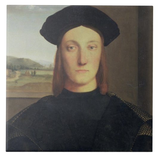 Portret van Guidobaldo da Montefeltro, hertog van  Tegeltje (Voorkant)