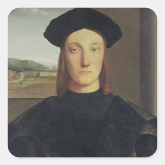 Portret van Guidobaldo da Montefeltro, hertog van  Vierkante Sticker (Voorkant)