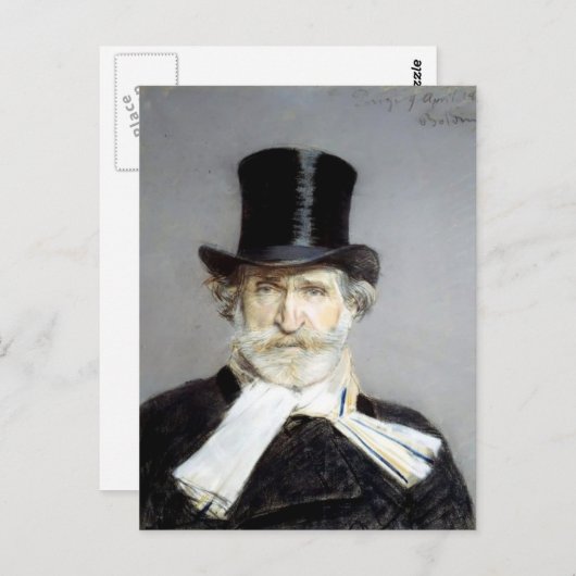 Portret van Guiseppe Verdi door Giovanni Boldini Briefkaart (Voorkant / Achterkant)