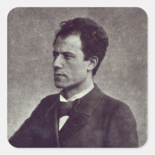 Portret van Gustav Mahler, 1897 Vierkante Sticker