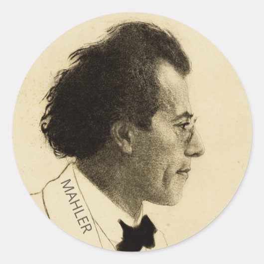 Portret van Gustav Mahler (1902) Ronde Sticker (Voorkant)