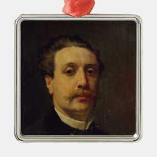 Portret van Guy de Maupassant 1876 Metalen Ornament