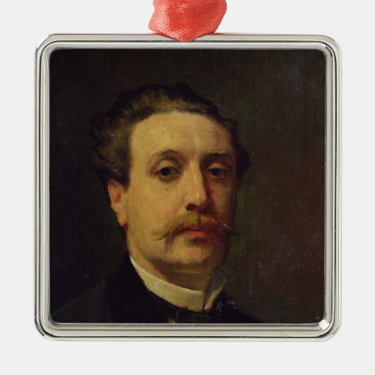 Portret van Guy de Maupassant 1876 Metalen Ornament (Voorkant)