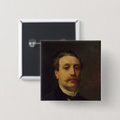 Portret van Guy de Maupassant 1876 Vierkante Button 5,1 Cm (Voorkant /achterkant)
