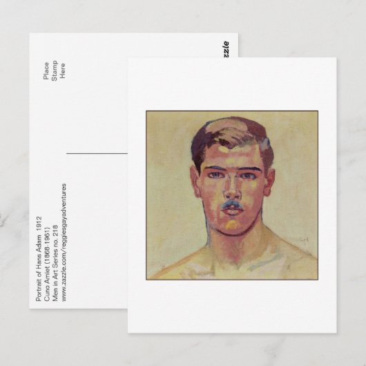 Portret van Hans Adam door Amiet Briefkaart (Voorkant / Achterkant)