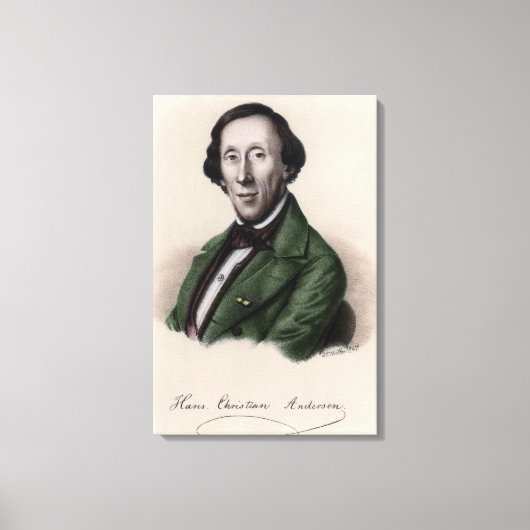 Portret van Hans Christelijk Andersen 2 Canvas Afdruk (Voorkant)
