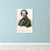 Portret van Hans Christelijk Andersen 2 Canvas Afdruk (Insitu (Houten vloer))