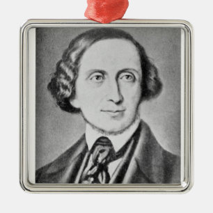 Portret van Hans Christelijk Andersen 2 Metalen Ornament