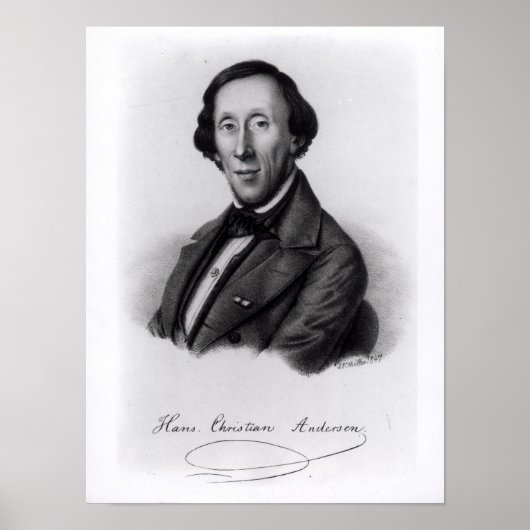 Portret van Hans Christelijk Andersen Poster (Voorkant)