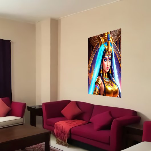 Portret van Hathor Egyptian Goddess | AI Art. Poster