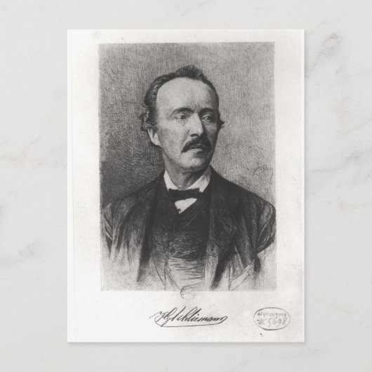 Portret van Heinrich Schliemann Briefkaart (Voorkant)