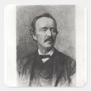Portret van Heinrich Schliemann Vierkante Sticker