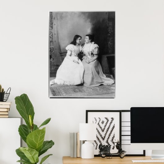 Portret van Helen Keller en Anne Sullivan Poster (Thuiskantoor)