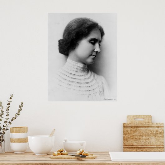 Portret van Helen Keller Poster (Keuken)