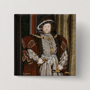 Portret van Hendrik VIII (Hans Holbein de Jongere) Vierkante Button 5,1 Cm
