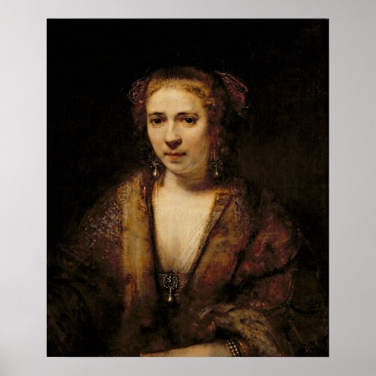 Portret van Hendrikje Stoffels Poster (Voorkant)