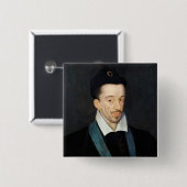 Portret van Henri III Vierkante Button 5,1 Cm (Voorkant /achterkant)